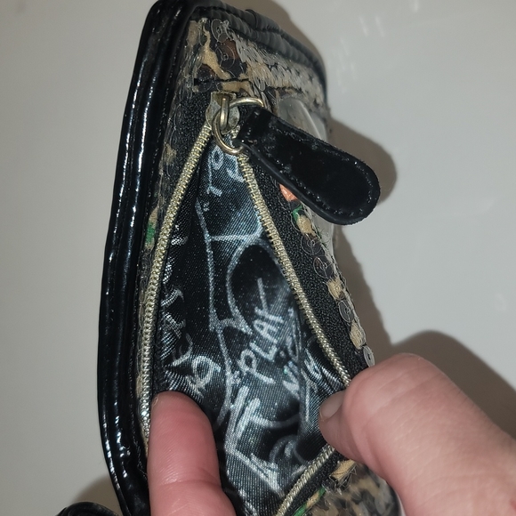 Betsey Johnson Floral Leopard Wristlet ID Holder GUC - Picture 4 of 4